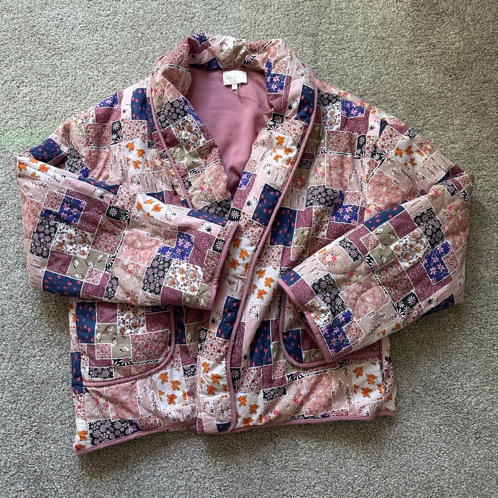 Patchwork Quilted Jacket in Pink - image 4